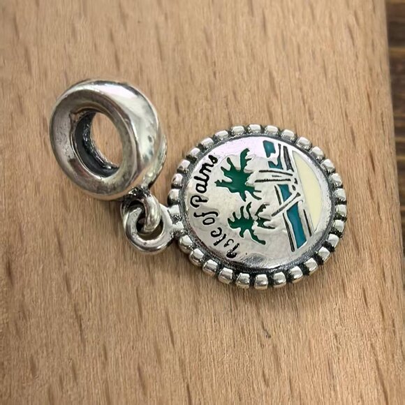 Pandora Sparkling Isle of Palm Tree Charm Pendant, S925 Silver Bracelets - Picture 3 of 4